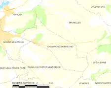 Carte de la commune de Champrond-en-Perchet.