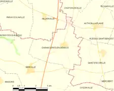 Carte de la commune de Garancières-en-Beauce.