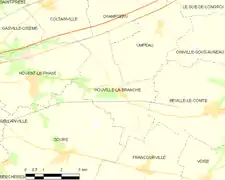 Carte de la commune d'Houville-la-Branche.