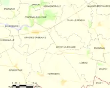 Carte de la commune de Loigny-la-Bataille, 2012.