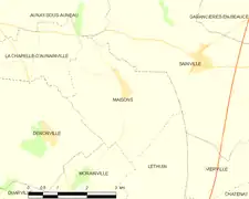 Carte de la commune de Maisons.