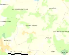 Carte de la commune du Mesnil-Thomas.