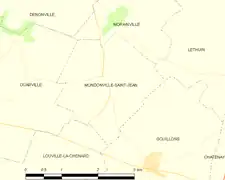 Carte de la commune de Mondonville-Saint-Jean.