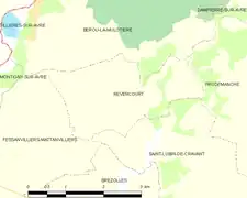 Carte de Revercourt et des communes limitrophes.