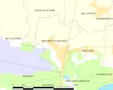 Vue d'une carte dessinant les limites communales