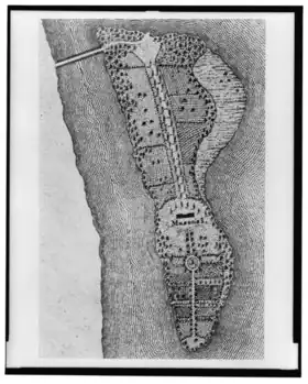 Carte d'Analostan Island faisant partie des cartes de la Ville de Washington par Robert King Plate.