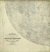 Dessin très détaillé d'un quart bas gauche de la Lune.