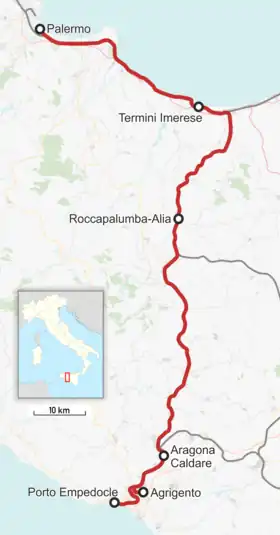 Image illustrative de l’article Ligne Palerme-Agrigente-Porto Empedocle
