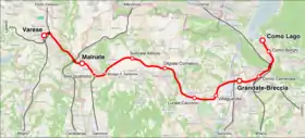 Image illustrative de l’article Ligne de Côme à Varèse