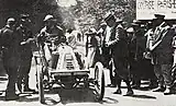 Marcel Renault lors du Paris-Berlin 1901 (frontière belge).