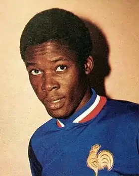 Photographie montrant l'international français Marius Trésor.