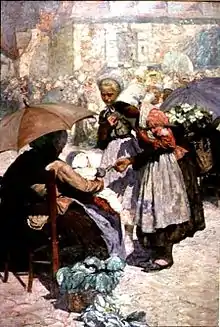 William Holt Yates Titcomb, Jour de marché à Étaples, localisation inconnue.