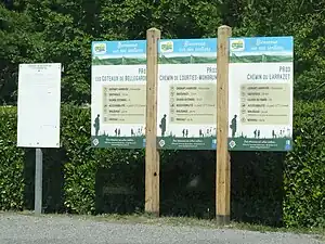 Panneaux d'informations sur les sentiers au départ de Masseube.