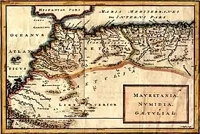 Carte de la Maurétanie et de la Numidie, à la fin de l'époque de Jugurtha