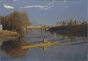 Thomas Eakins, Max Schmitt in a single scull, 1871.