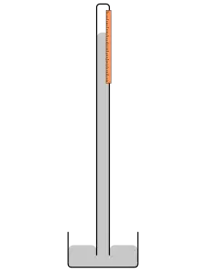 Dans la colonne d'un baromètre à mercure, la pression est quasi nulle au sommet et égale à la pression atmosphérique au pied, par effet de la gravité.