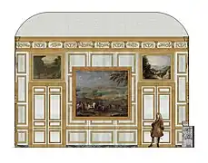 Essai de restitution de la paroi sud de la salle à manger de Meudon, aile des marronniers, XVIIIe.