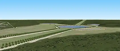 Schéma depuis la Calotte, jardins hauts de Meudon, vers 1700.