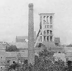 Le chevalement du no 5 des mines de Micheroux (1914).