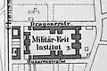 Localisation de la caserne dans la ville vers 1876