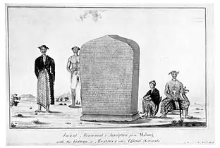 La pierre de Minto, haute de 2 mètres et d'un poids de 3,8 tonnes, a été trouvée dans le hameau de Ngendat près de Malang et décrite par Colin Mackenzie en 1811-14