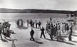 François Mitterrand inaugure le barrage de Laprade-Basse (1985).