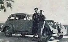 Suzanne Largeot  et Yvonne Simon, vainqueurs de la Coupe des Dames du rallye Monte Carlo 1939 sur Hotchkiss.jpg