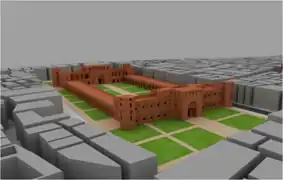 Modèle 3D du Bara Katra (Grand Caravansérail de Dhaka) reconstruit de l'ère moghole