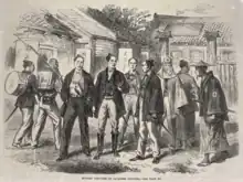 Illustration du London News montrant des samouraïs vêtus à l’occidental (1866).
