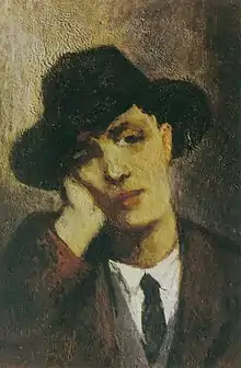 Portrait d’Amedeo Modigliani, Attribué à Jeanne Hébuterne ou à Modigliani lui-même (1919).