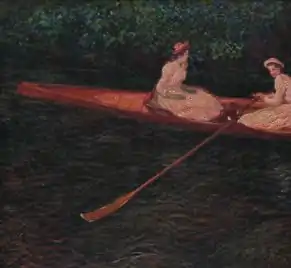 En canot sur l'Epte par Claude Monet (Huile sur toile Musée d'Art de São Paulo)