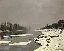 Glaçons sur la Seine à Bougival par Claude Monet, 1868.