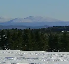 Vue du mont Pisgah, depuis le rang Saint-Joseph, à Nantes.