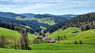 La vallée du Chataignot vue depuis le Rondot.
