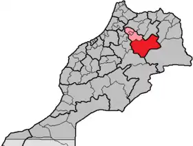 Localisation de Boulemane ⵜⴰⵎⵏⴰⵜⵜ ⵏ ⴱⵓⵍⵎⴰⵏ (ber.)