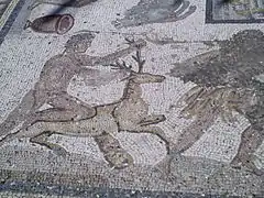 Fragment de la mosaïque des travaux d'Hercule, IIIe siècle, biche de Cérynie