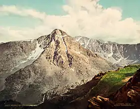 Vue (inversée) du sommet vers 1900 avec la « croix » qui lui vaut son nom bien visible.