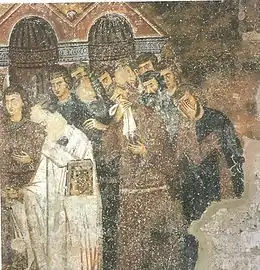Nobles pleurant à l'enterrement d'Anne Dandolo, femme de Stefan Ier Nemanjić.