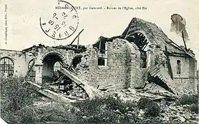 Ruines de l'église en 1918.