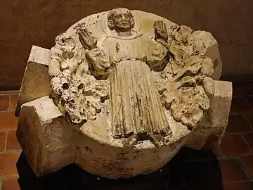 François d'Assise portant les stigmates, clef de voûte (début du XIVe siècle, musée des Augustins).