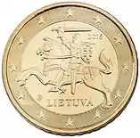 Pièce de 50 cents d'euro lituanienne ;