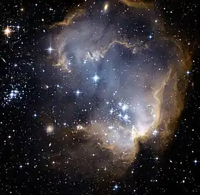 NGC 602, un amas stellaire.