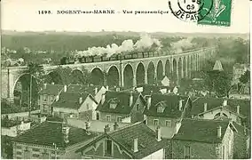 Le viaduc de Nogent-sur-Marneau début du XXe siècle.