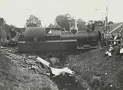 Collision suivie d'un déraillement en 1929.