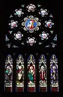 Vitrail du transept gauche de la chapelle.