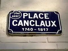 Plaque de la place Canclaux (7e arrondissement)