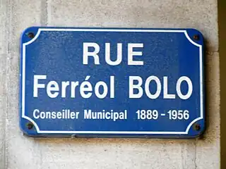 Plaque de rue.