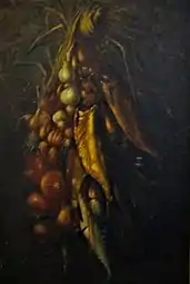 Nature morte aux poissons, gousses d'ails et bottes d'oignons (1871), localisation inconnue.