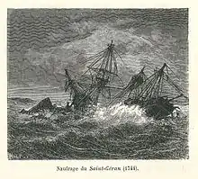 Naufrage du Saint-Géran (1744) (gravure, 1877).