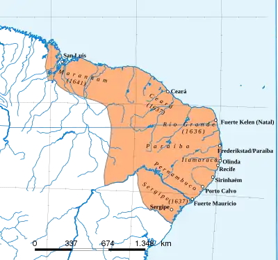 Brésil néerlandais (extension maximale revendiquée)